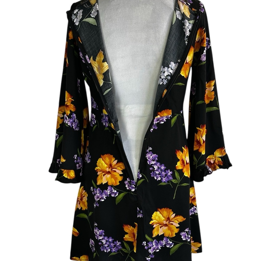 Forever 21 Black Dress with Yellow and Purple Floral - Picture 6 of 16